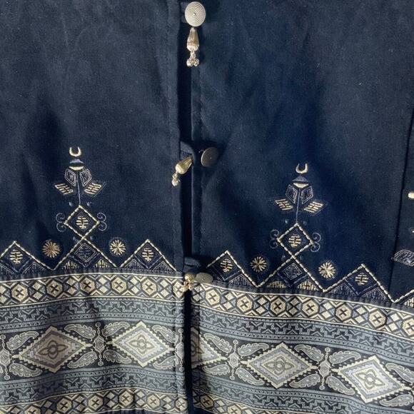 Vintage White Stag Aztec Vest Women's Size Medium Geometric Sleeveless Top - Picture 5 of 8